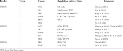 YT521-B homology domain family proteins as N6-methyladenosine readers in tumors